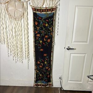 Vintage Metropolitan Museum Of Art Long Silk Floral Tree Scarf